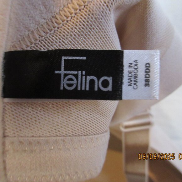 FELINA UNIQUE CROSS IN BACK BEIGE BRA SIZE 38DDD - Picture 5 of 10